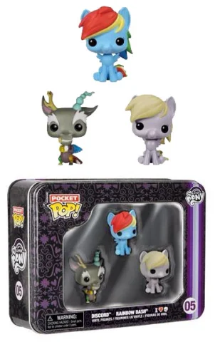 Produktbild zu My Little Pony - Pocket Pop! Vinyl Figuren - Discord, Rainbow Dash & Derpy