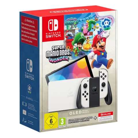 Produktbild zu Nintendo Switch OLED-Modell (Wei&szlig;) + Super Mario Bros. Wonder + Nintendo Switch Online (12 Monate Einzelmitgliedschaft)