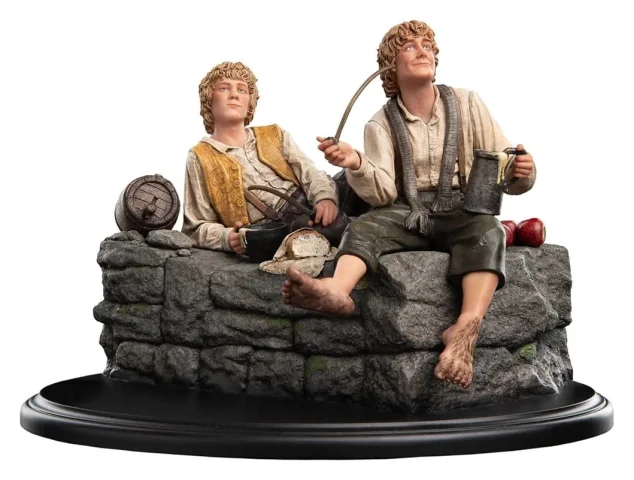 Produktbild zu Herr der Ringe - Miniature Statue - Meriadoc "Merry" Brandybock & Peregrin "Pippin" Tuk