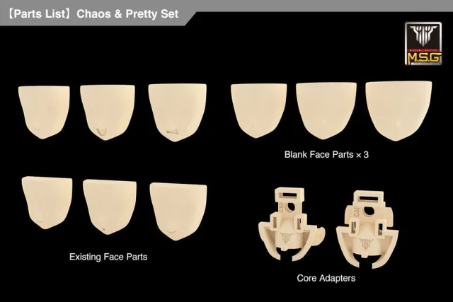 Produktbild zu Megami Device - Plastic Model Kit Zubeh&ouml;r - M.S.G Face Set: Chaos & Pretty Skin Color A